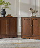 Hagen Traditional 2-Door Corner Cabinet – 30″ H Classic Wood Storage Cabinet with Decorative Molding