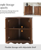 Hagen Traditional 2-Door Corner Cabinet – 30″ H Classic Wood Storage Cabinet with Decorative Molding