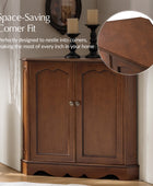 Hagen Traditional 2-Door Corner Cabinet – 30″ H Classic Wood Storage Cabinet with Decorative Molding
