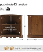 Hagen Traditional 2-Door Corner Cabinet – 30″ H Classic Wood Storage Cabinet with Decorative Molding
