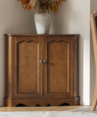 Hagen Traditional 2-Door Corner Cabinet – 30″ H Classic Wood Storage Cabinet with Decorative Molding