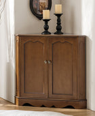 Hagen Traditional 2-Door Corner Cabinet – 30″ H Classic Wood Storage Cabinet with Decorative Molding