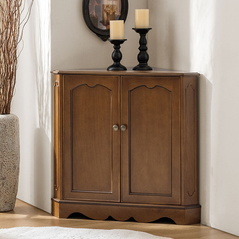 Hagen Traditional 2-Door Corner Cabinet – 30″ H Classic Wood Storage Cabinet with Decorative Molding