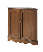 Hagen Traditional 2-Door Corner Cabinet – 30″ H Classic Wood Storage Cabinet with Decorative Molding