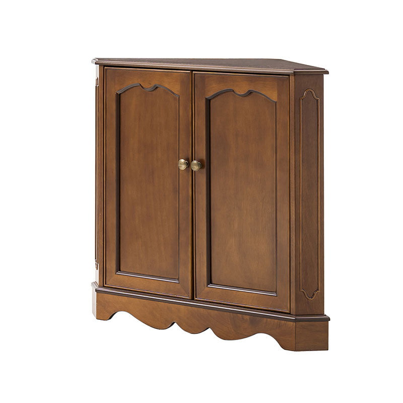 Hagen Traditional 2-Door Corner Cabinet – 30″ H Classic Wood Storage Cabinet with Decorative Molding