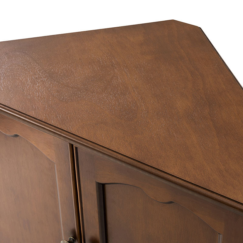 Hagen Traditional 2-Door Corner Cabinet – 30″ H Classic Wood Storage Cabinet with Decorative Molding