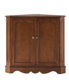 Hagen Traditional 2-Door Corner Cabinet – 30″ H Classic Wood Storage Cabinet with Decorative Molding