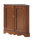 Hagen Traditional 2-Door Corner Cabinet – 30″ H Classic Wood Storage Cabinet with Decorative Molding