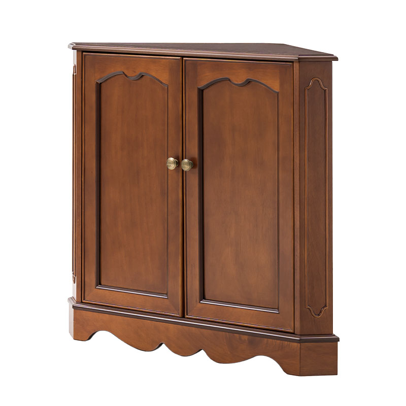 Hagen Traditional 2-Door Corner Cabinet – 30″ H Classic Wood Storage Cabinet with Decorative Molding