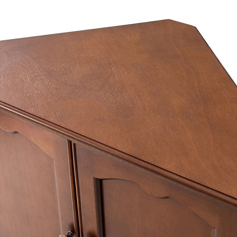 Hagen Traditional 2-Door Corner Cabinet – 30″ H Classic Wood Storage Cabinet with Decorative Molding