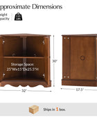 Hagen Traditional 2-Door Corner Cabinet – 30″ H Classic Wood Storage Cabinet with Decorative Molding