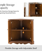 Hagen Traditional 2-Door Corner Cabinet – 30″ H Classic Wood Storage Cabinet with Decorative Molding
