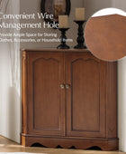 Hagen Traditional 2-Door Corner Cabinet – 30″ H Classic Wood Storage Cabinet with Decorative Molding