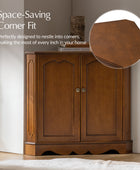 Hagen Traditional 2-Door Corner Cabinet – 30″ H Classic Wood Storage Cabinet with Decorative Molding