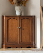 Hagen Traditional 2-Door Corner Cabinet – 30″ H Classic Wood Storage Cabinet with Decorative Molding