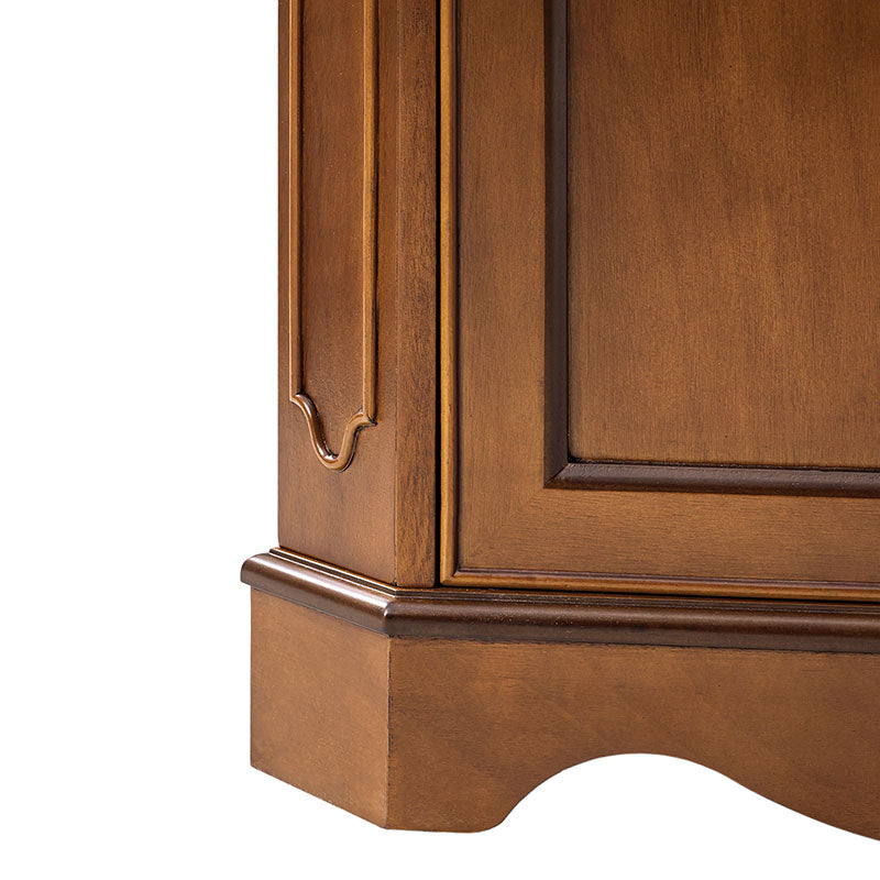 Hagen Traditional 2-Door Corner Cabinet – 30″ H Classic Wood Storage Cabinet with Decorative Molding