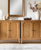 Jane Wood Veneer Sideboard with Adjustable Shelves, Available in 2-Door or 4-Door Options