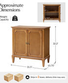 Jane Wood Veneer Sideboard with Adjustable Shelves, Available in 2-Door or 4-Door Options