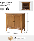 Jane Wood Veneer Sideboard with Adjustable Shelves, Available in 2-Door or 4-Door Options