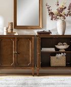 Jane Wood Veneer Sideboard with Adjustable Shelves, Available in 2-Door or 4-Door Options