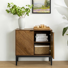 Eugen 32" Tall 2-Door Accent Cabinet – Slim Modern Storage Cabinet for Living Room, Entryway or Bedroom