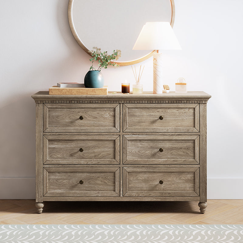 Benedikt 54" Wide 6 Drawer Dresser