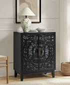 Enrica Classic Floral Carvings Versatile Storage Accent Cabinet