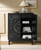 Enrica Classic Floral Carvings Versatile Storage Accent Cabinet