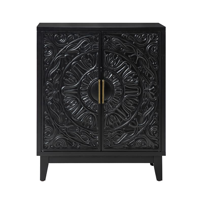 Enrica Classic Floral Carvings Versatile Storage Accent Cabinet