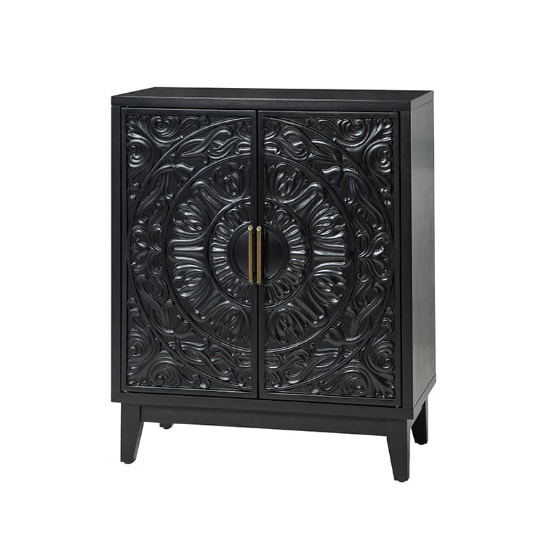 Enrica Classic Floral Carvings Versatile Storage Accent Cabinet