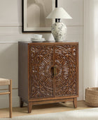 Enrica Classic Floral Carvings Versatile Storage Accent Cabinet