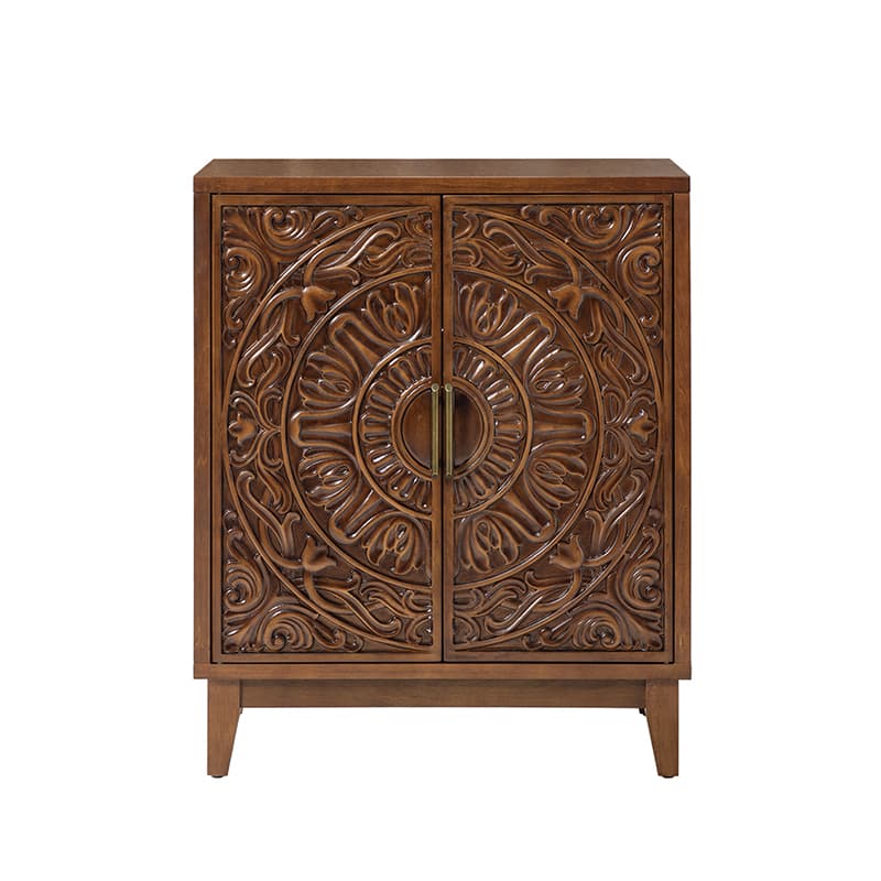 Enrica Classic Floral Carvings Versatile Storage Accent Cabinet