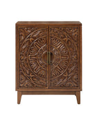 Enrica Classic Floral Carvings Versatile Storage Accent Cabinet