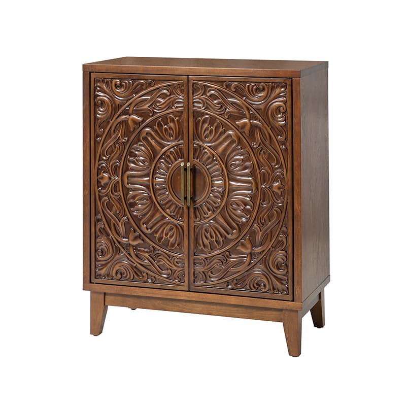 Enrica Classic Floral Carvings Versatile Storage Accent Cabinet