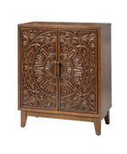 Enrica Classic Floral Carvings Versatile Storage Accent Cabinet