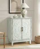 Enrica Classic Floral Carvings Versatile Storage Accent Cabinet