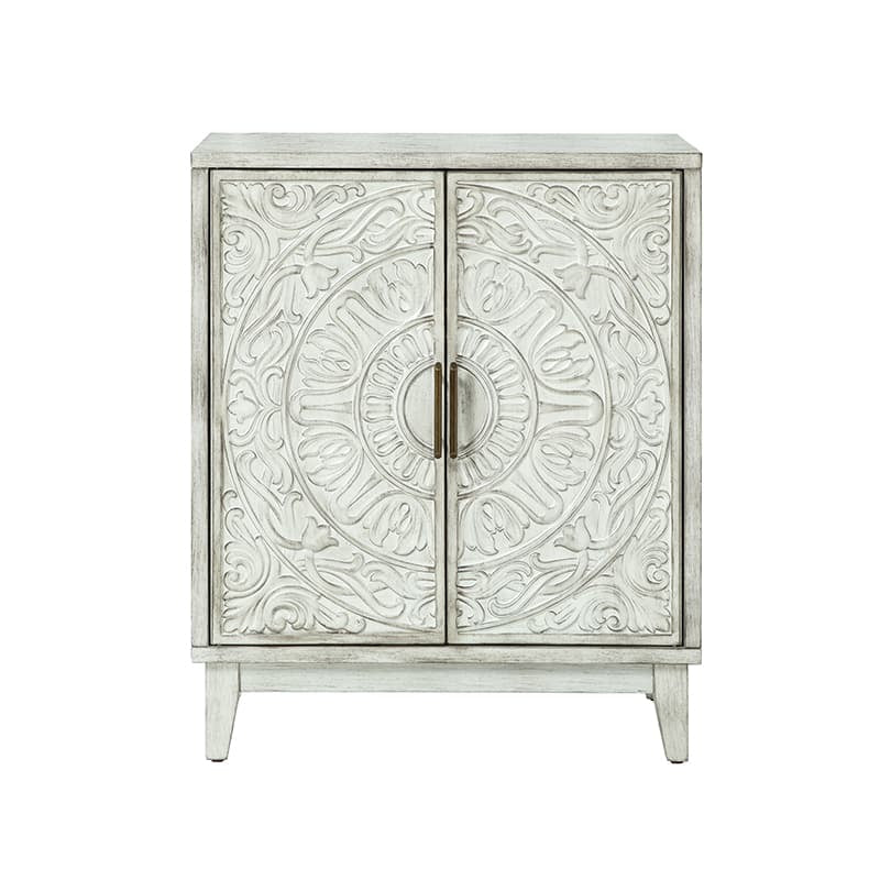 Enrica Classic Floral Carvings Versatile Storage Accent Cabinet