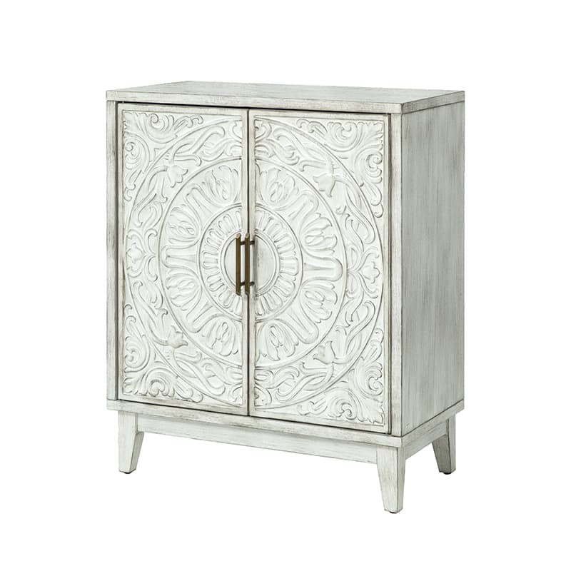 Enrica Classic Floral Carvings Versatile Storage Accent Cabinet