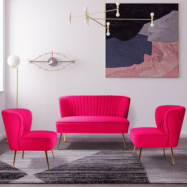 Bariana Velvet 3-Piece Living Room Set