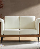 Maria Blend Faux Leather & Linen Loveseat Sofa Couch