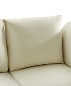 Maria Blend Faux Leather & Linen Loveseat Sofa Couch