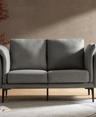 Maria Blend Faux Leather & Linen Loveseat Sofa Couch