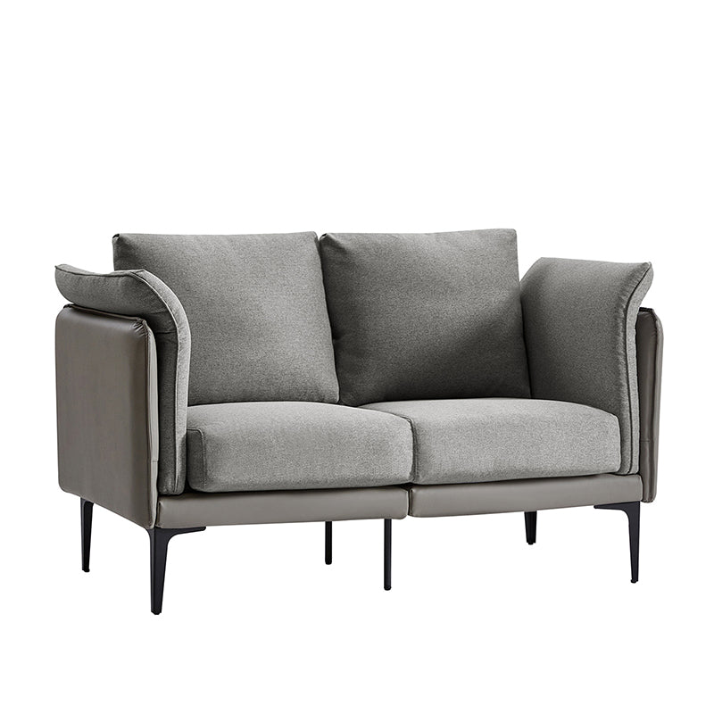 Maria Blend Faux Leather & Linen Loveseat Sofa Couch