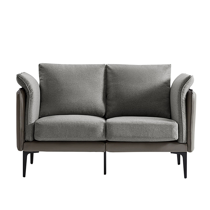 Maria Blend Faux Leather & Linen Loveseat Sofa Couch