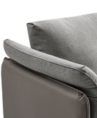 Maria Blend Faux Leather & Linen Loveseat Sofa Couch