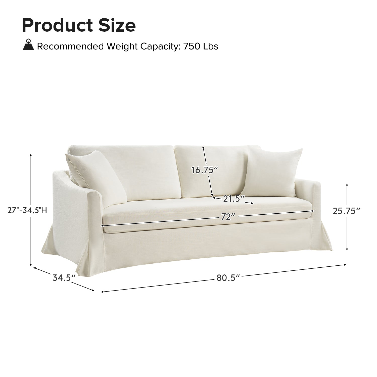 Torsten 85" Sofa with Removable Machine Washable Covers