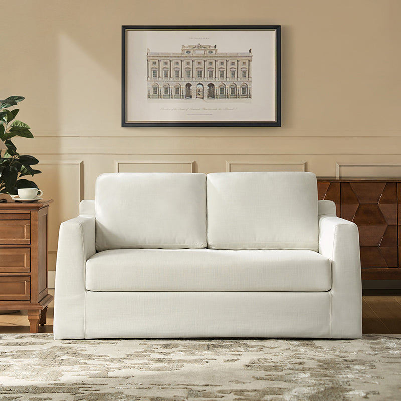 Tob Slipcovered Loveseat Sofa with Reversible Seat