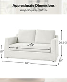 Tob Slipcovered Loveseat Sofa with Reversible Seat