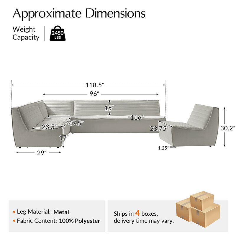 Macarena Modern Modular Sectional Sofa – Customizable Layout