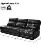 Raphael Genuine Leather Power Reclining Sectional with USB and Type-C